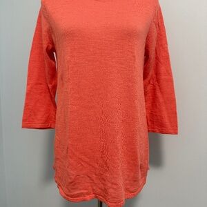 J Jill 3/4‎ Sleeve Linen/ Cotton Coral Top Size S